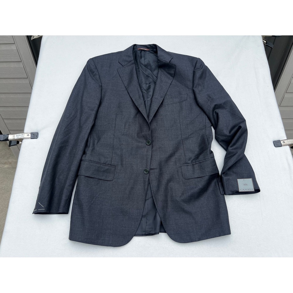 Canali 52L‎ Men's Gray Wool Two Button Blazer Sport Coat Jacket New Unstructured